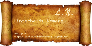 Lintscheidt Nemere névjegykártya
